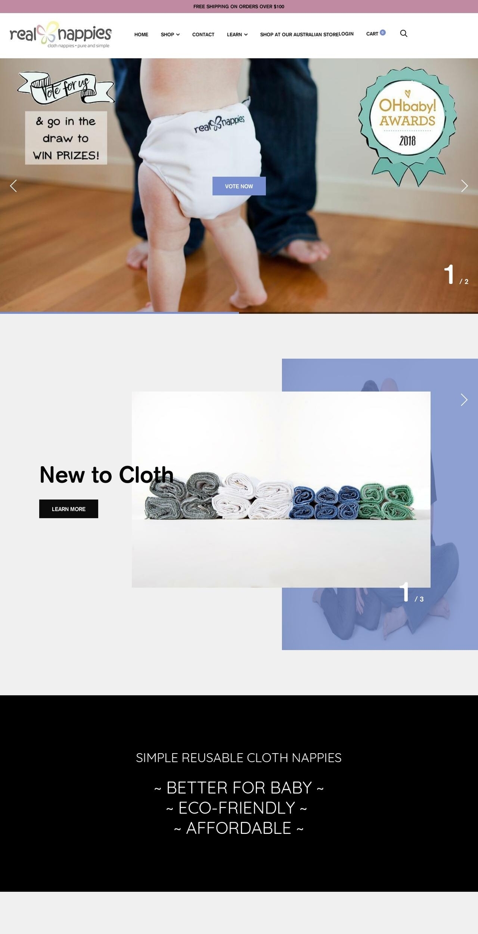 realnappies.com — Shopify storefront screenshot