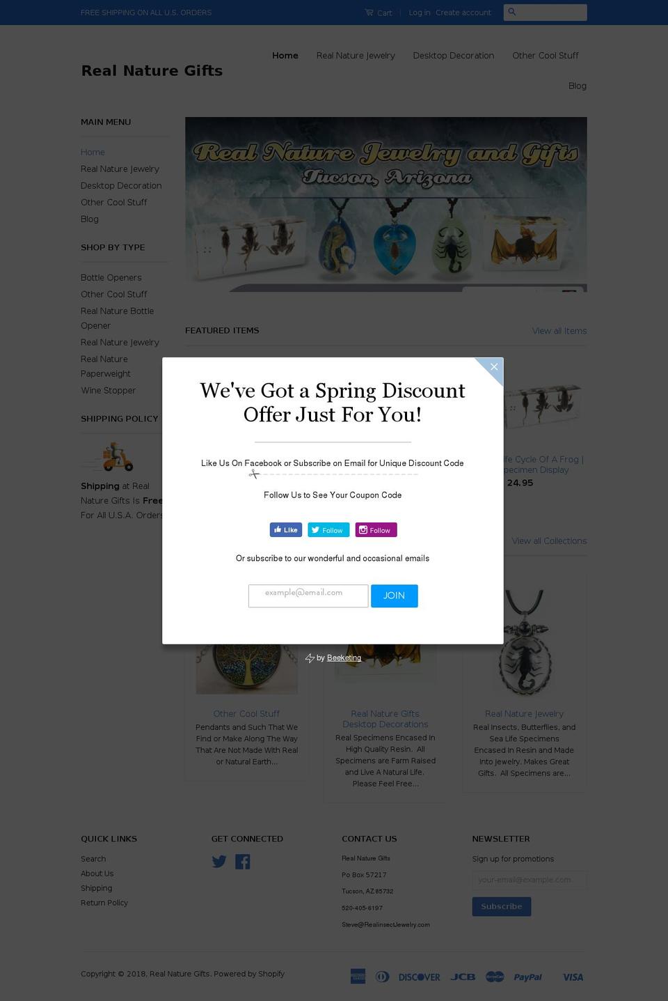 realnaturegift.com — Shopify storefront screenshot