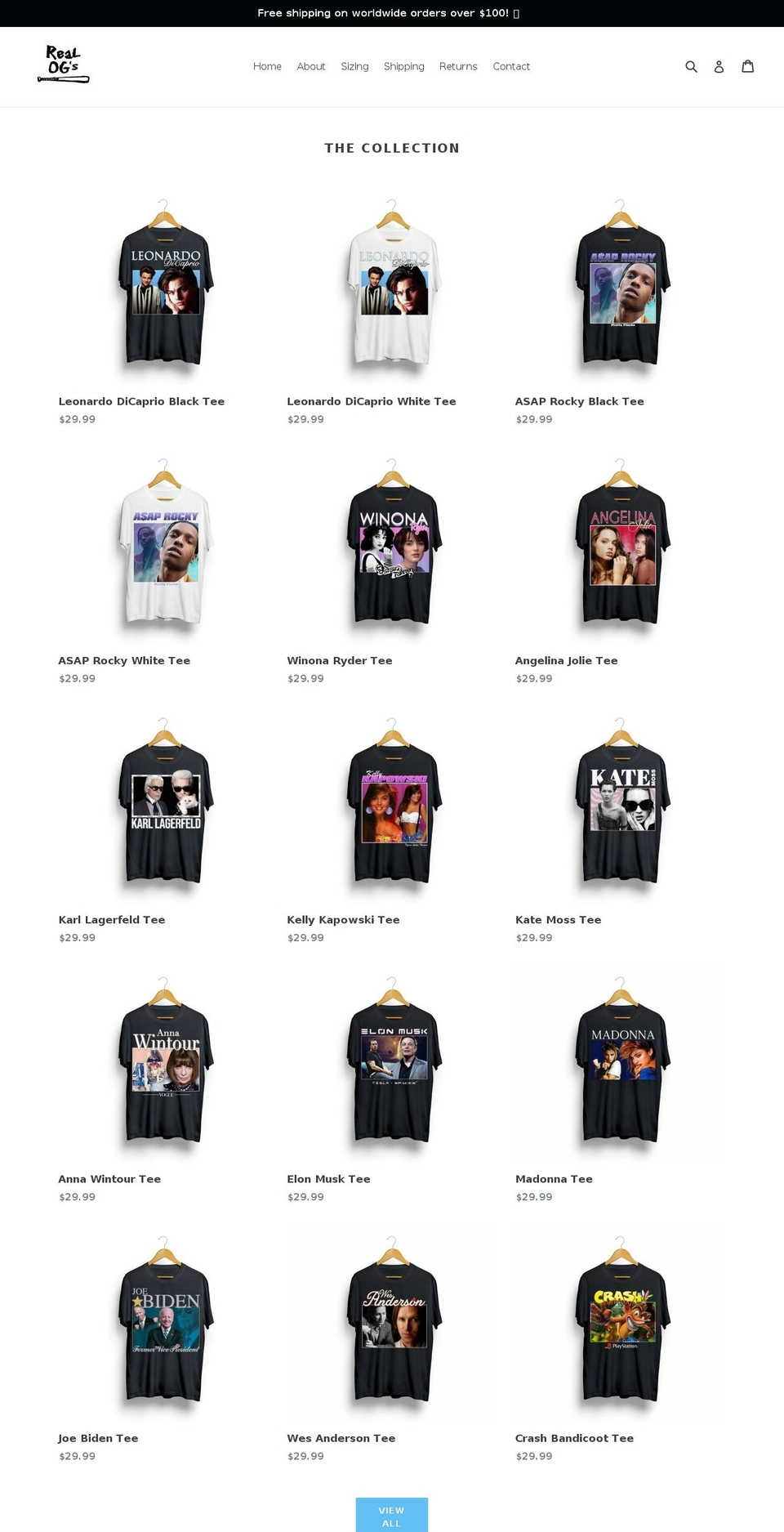 realogstees.com — Shopify storefront screenshot