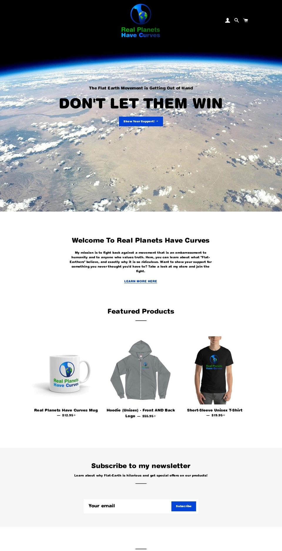 realplanetshavecurves.com — Shopify storefront screenshot