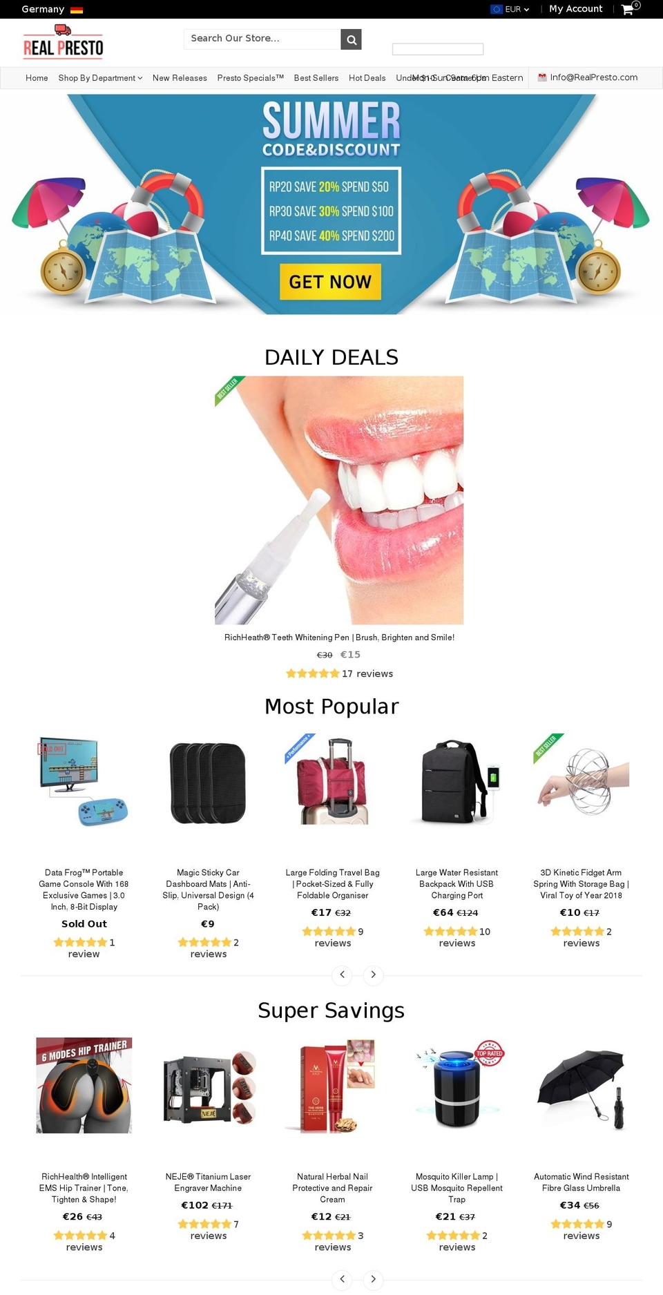 realpresto.com — Shopify storefront screenshot