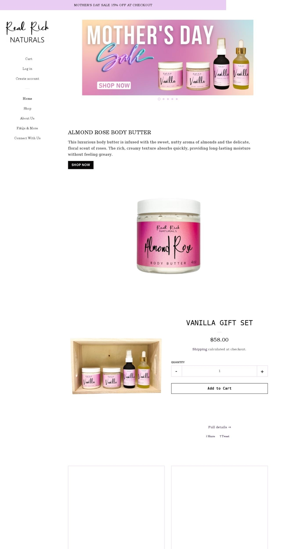 realrichnaturals.com shopify website screenshot