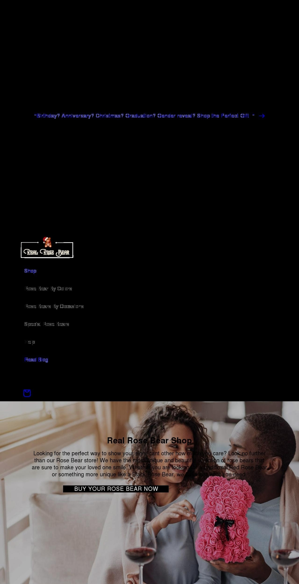 realrosebear.com shopify website screenshot