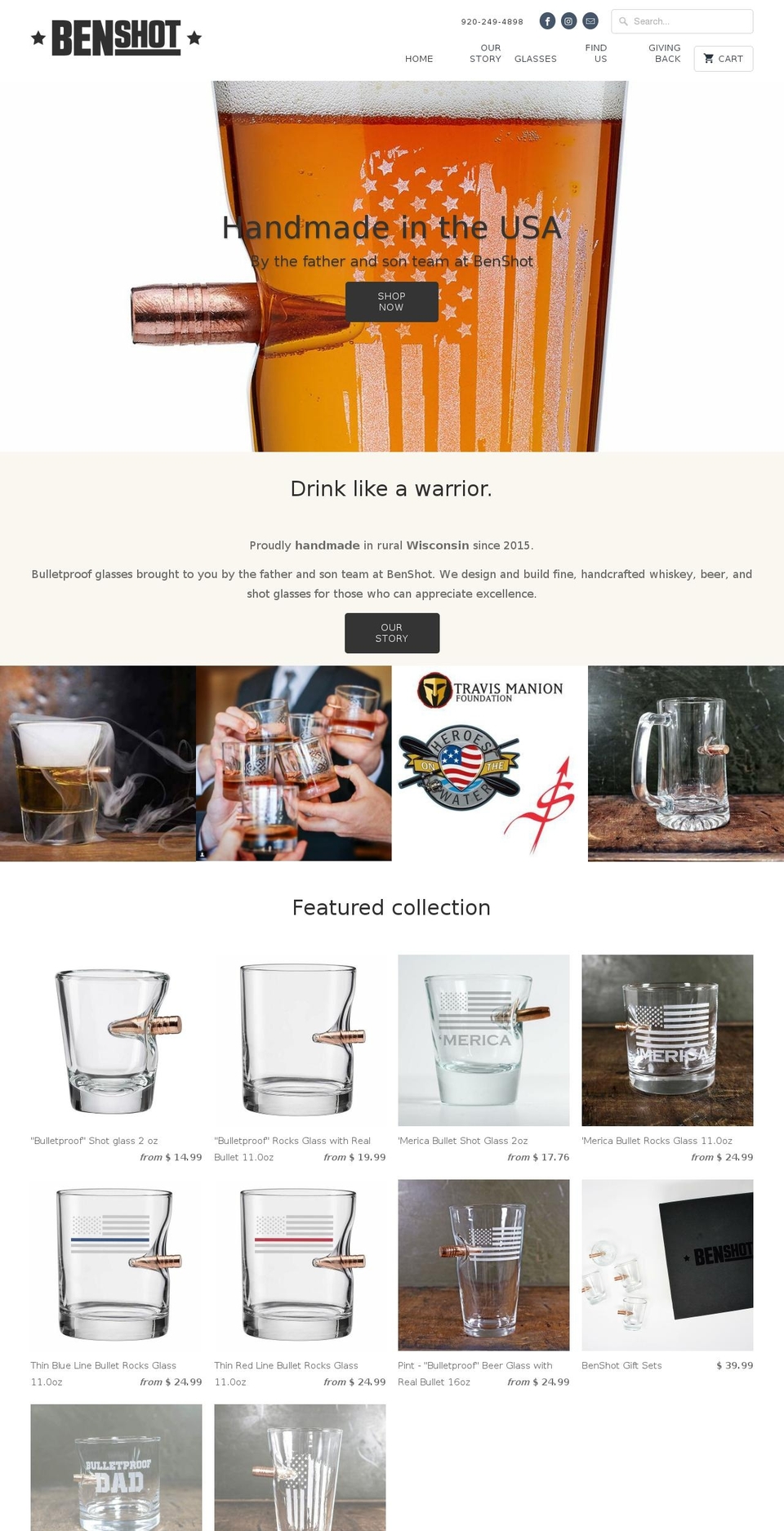 realshotglass.com — Shopify storefront screenshot