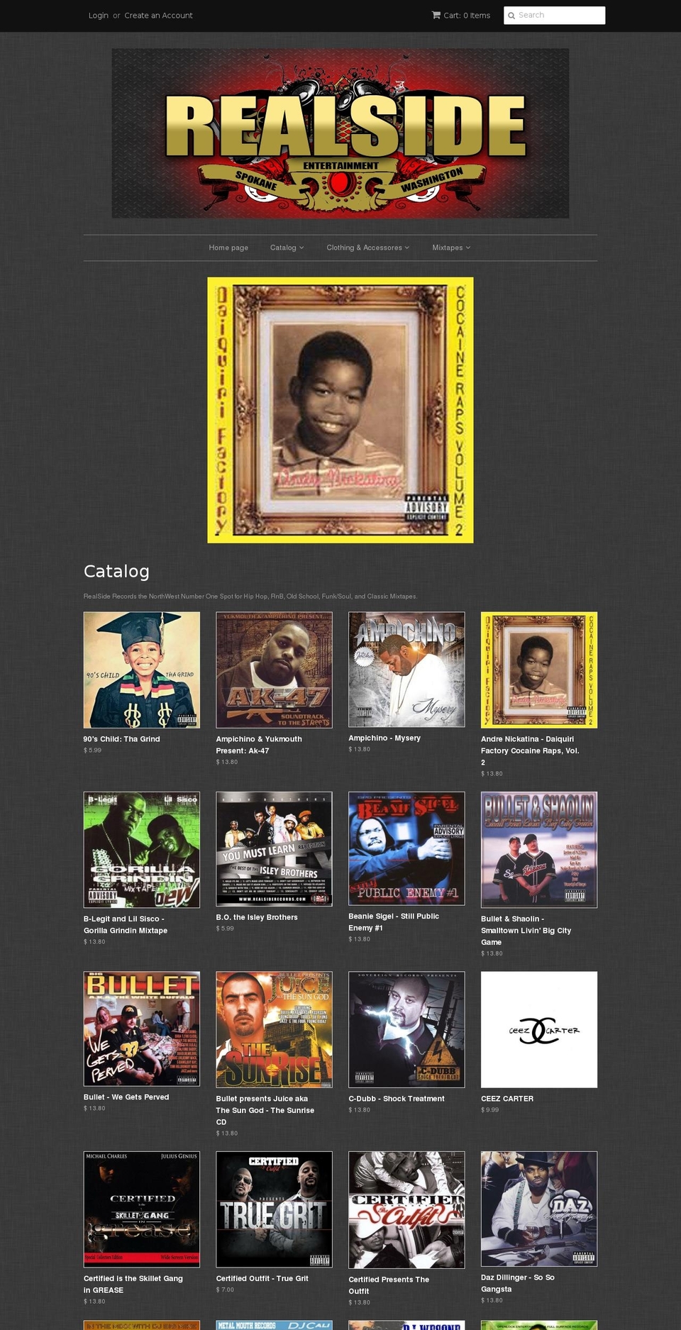 realsiderecords.com shopify website screenshot