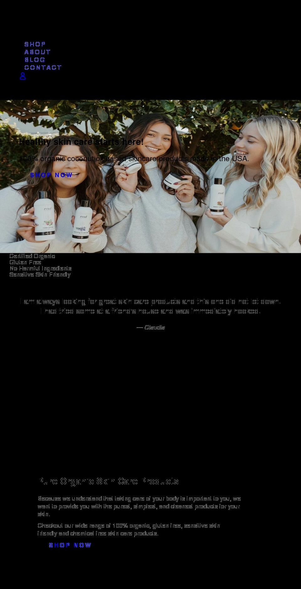 realskincare.com shopify website screenshot
