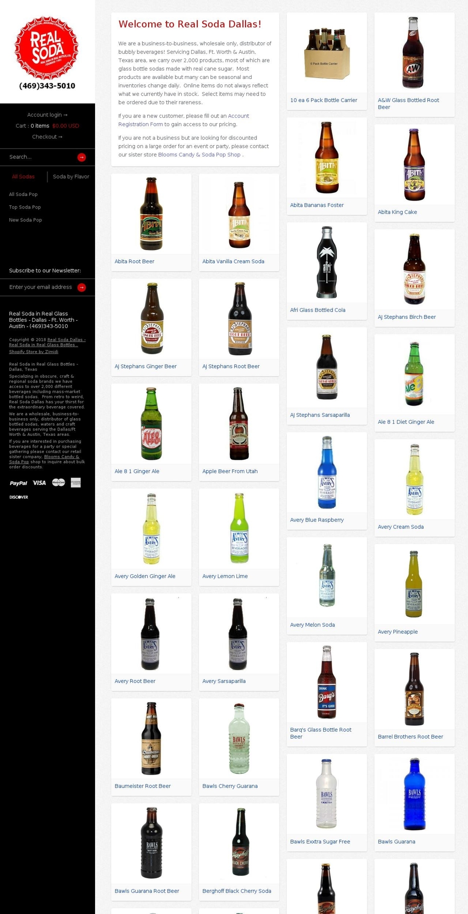 realsodatexas.com — Shopify storefront screenshot