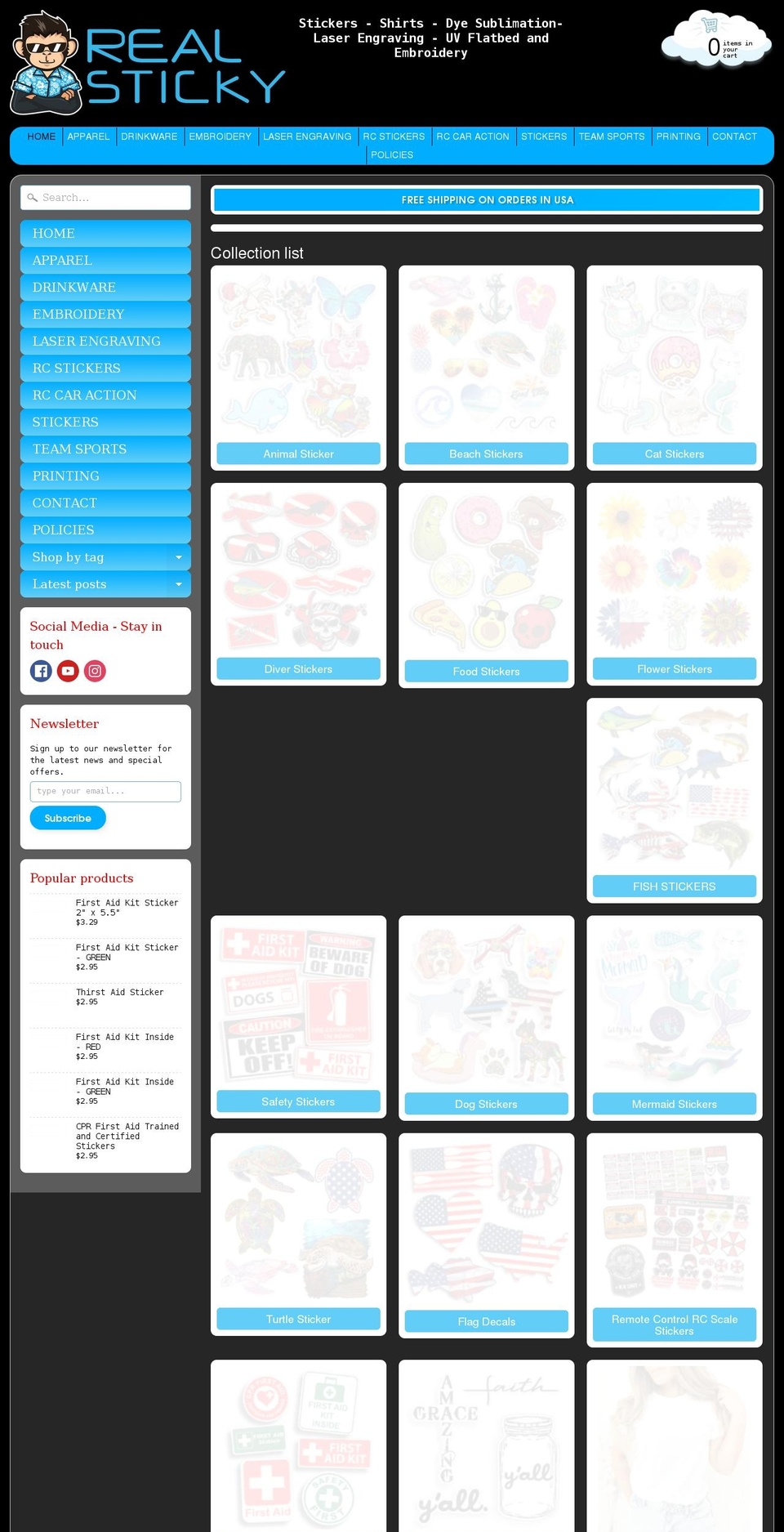 realsticky.com shopify website screenshot