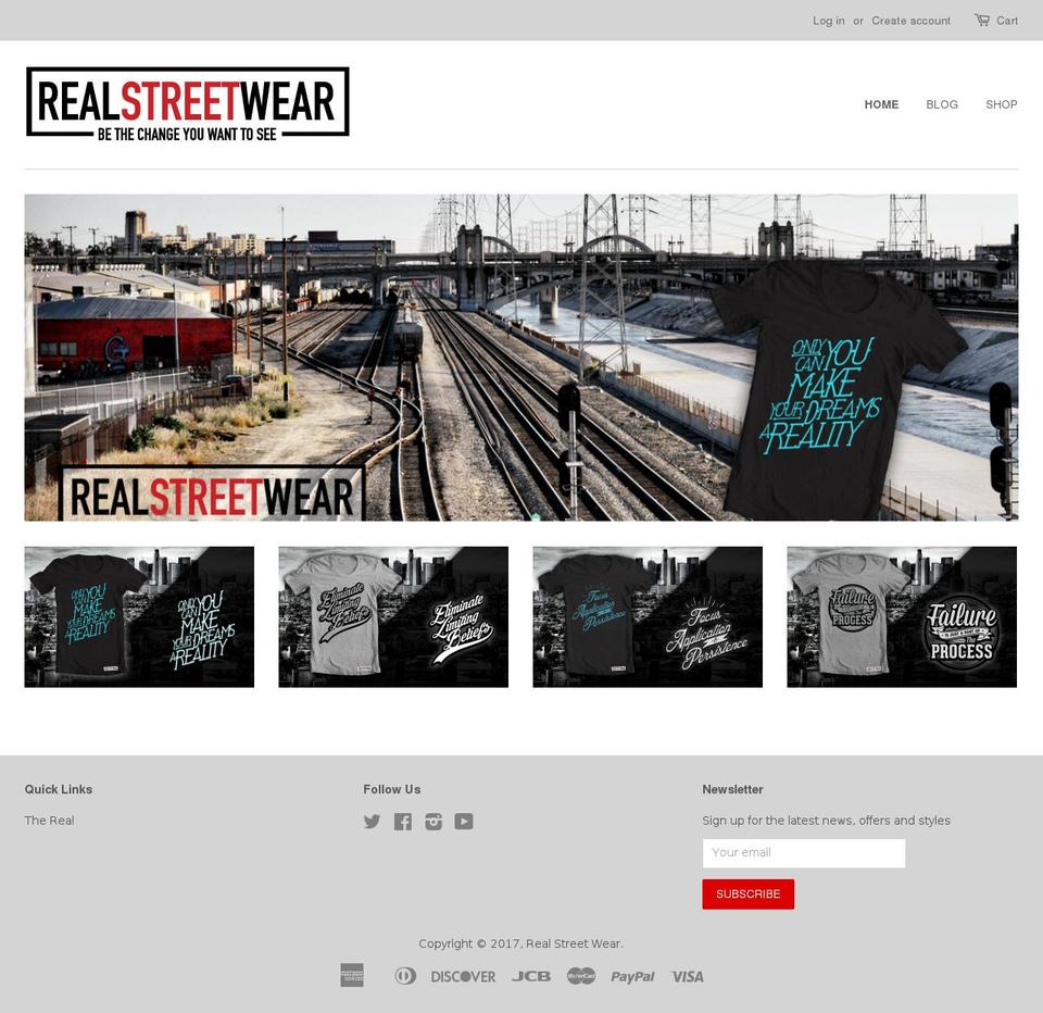 realstreetwear.com shopify website screenshot