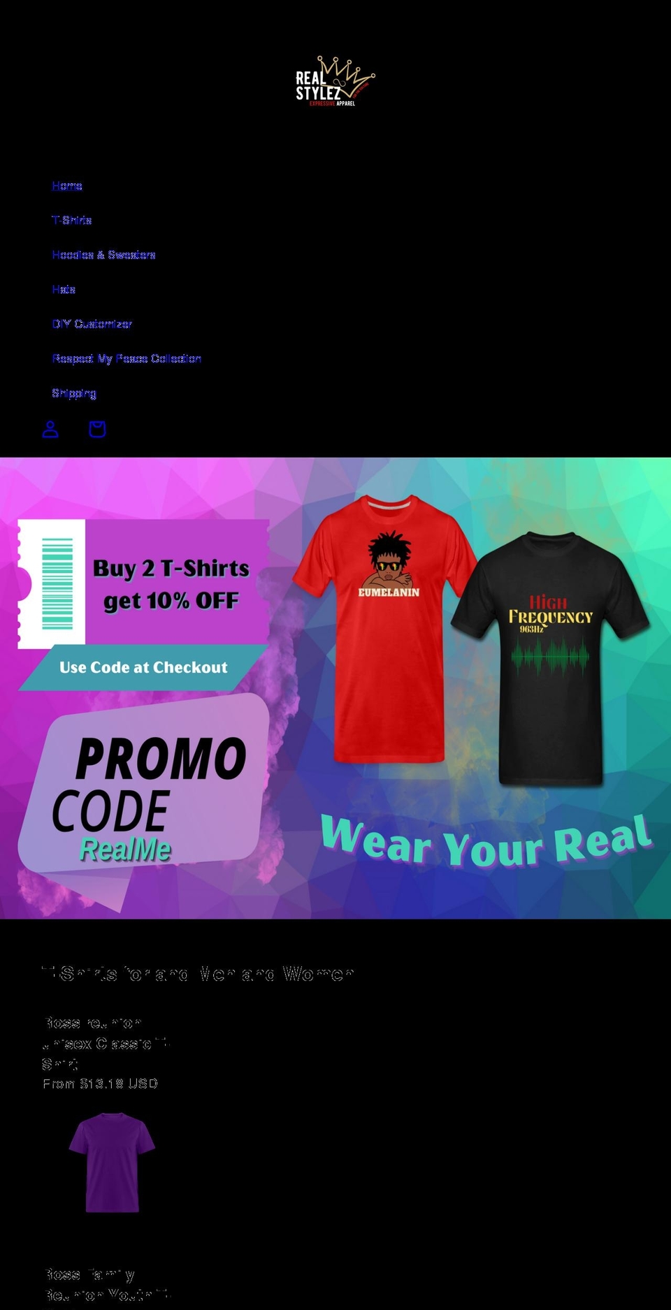 realstylez.com shopify website screenshot