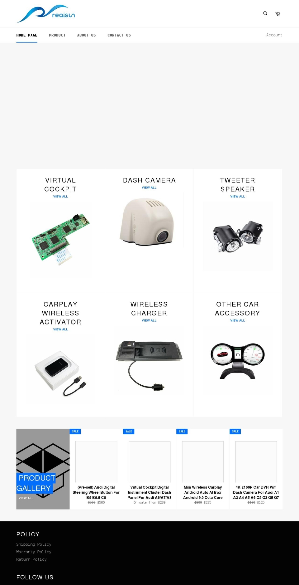 realsun.net.cn shopify website screenshot