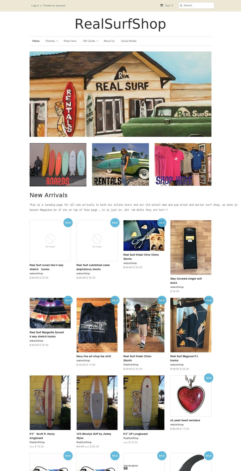 realsurfshop.co shopify website screenshot