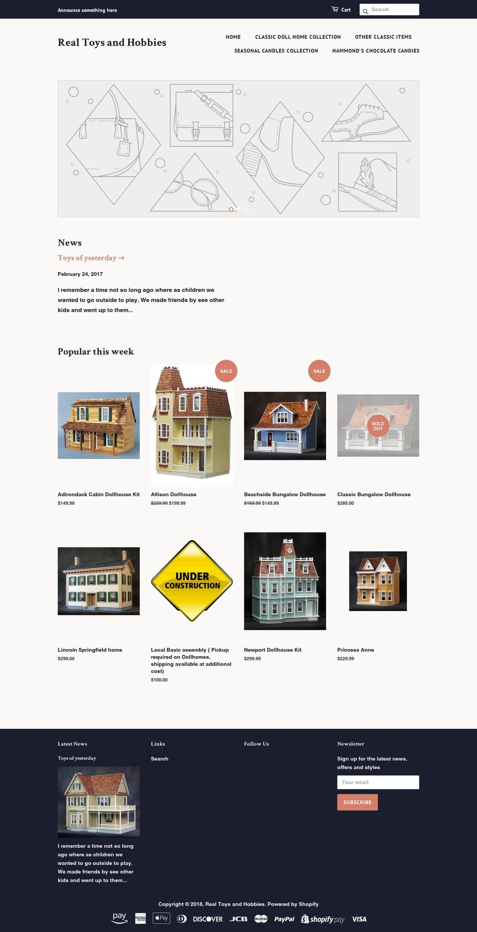 realtoysandhobbies.com — Shopify storefront screenshot