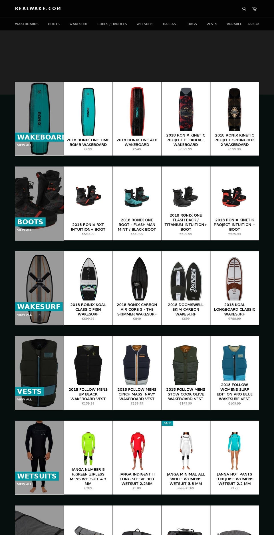 realwake.com shopify website screenshot