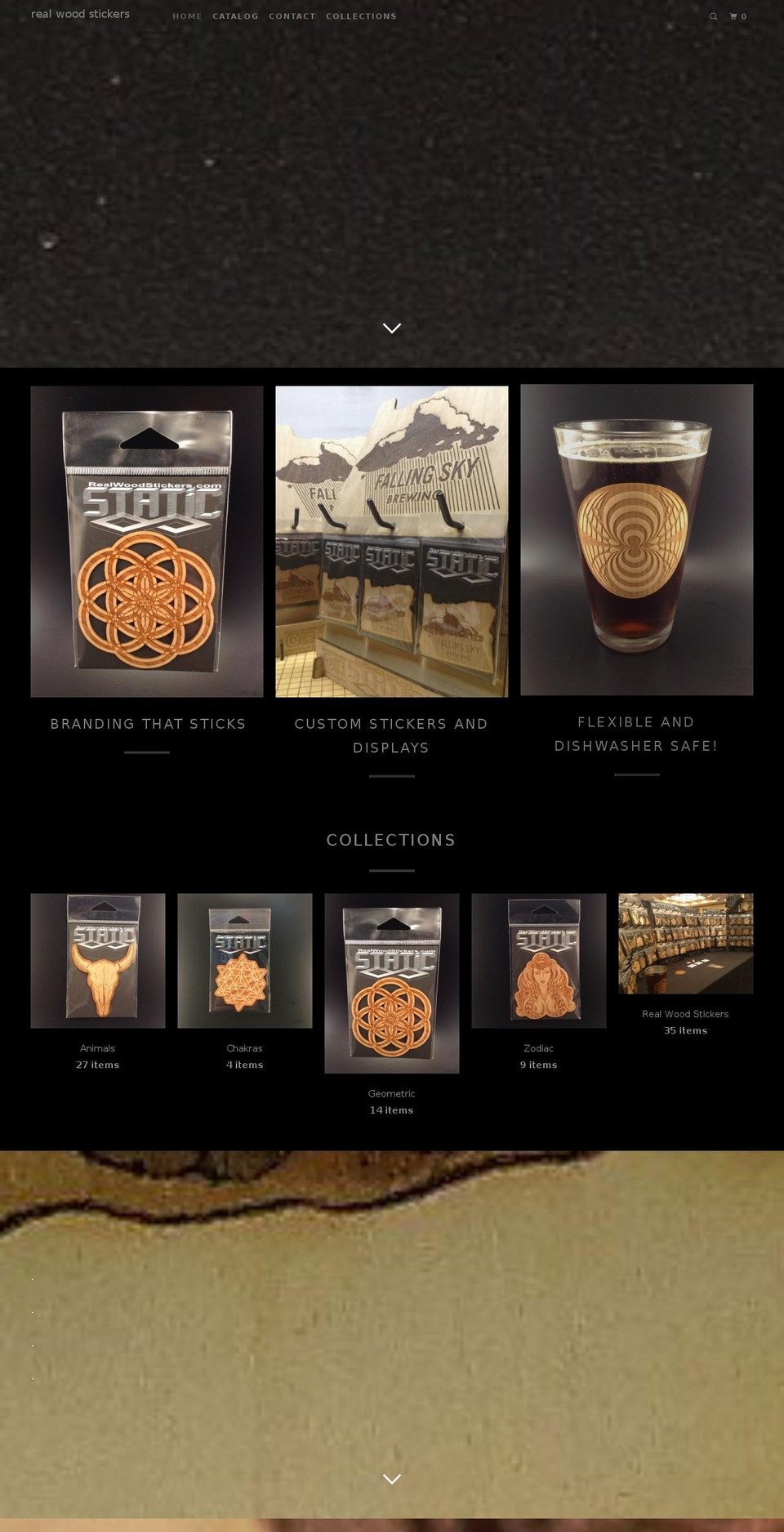 realwoodstickers.com shopify website screenshot