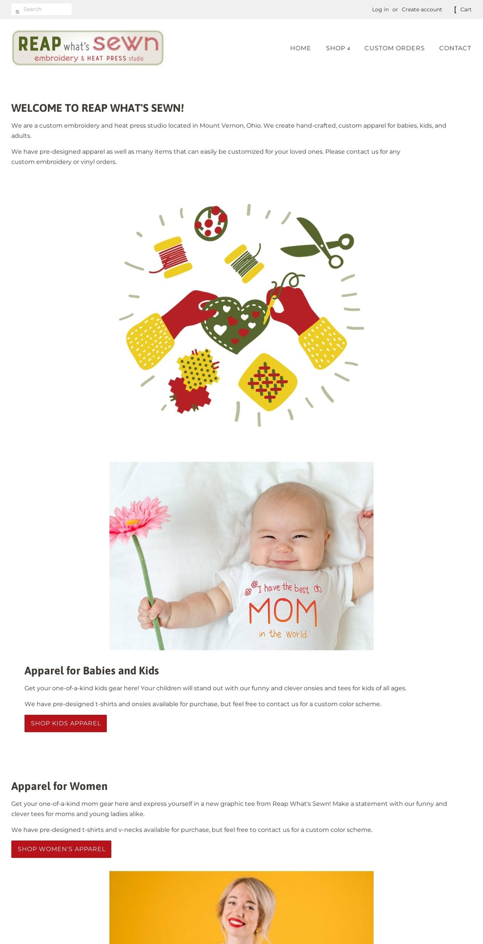 reap-whats-sewn.com — Shopify storefront screenshot