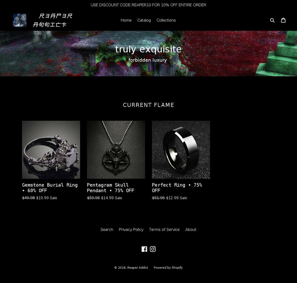 reaperaddict.com — Shopify storefront screenshot