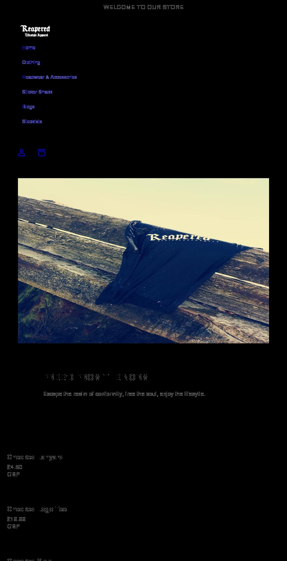 reapered.co.uk shopify website screenshot