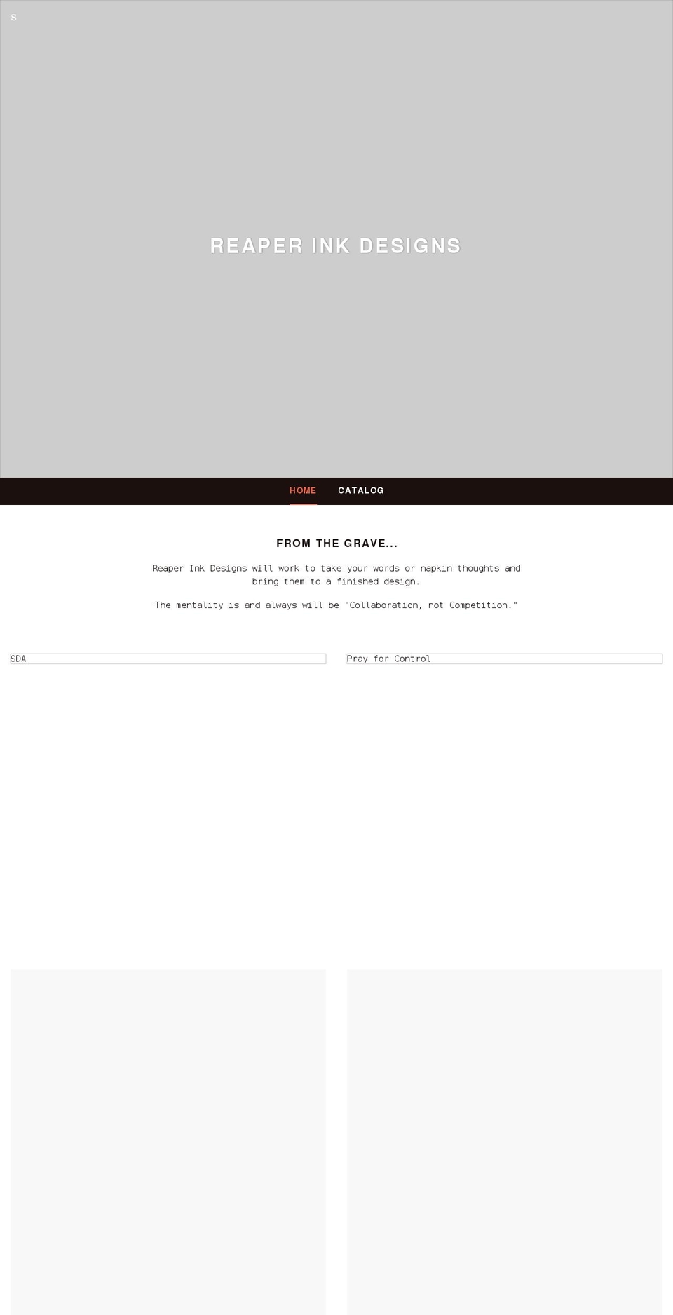 reaperinkdesigns.com shopify website screenshot