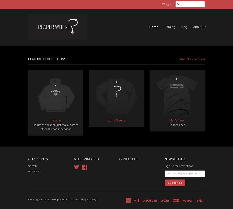 reaperwhere.com shopify website screenshot