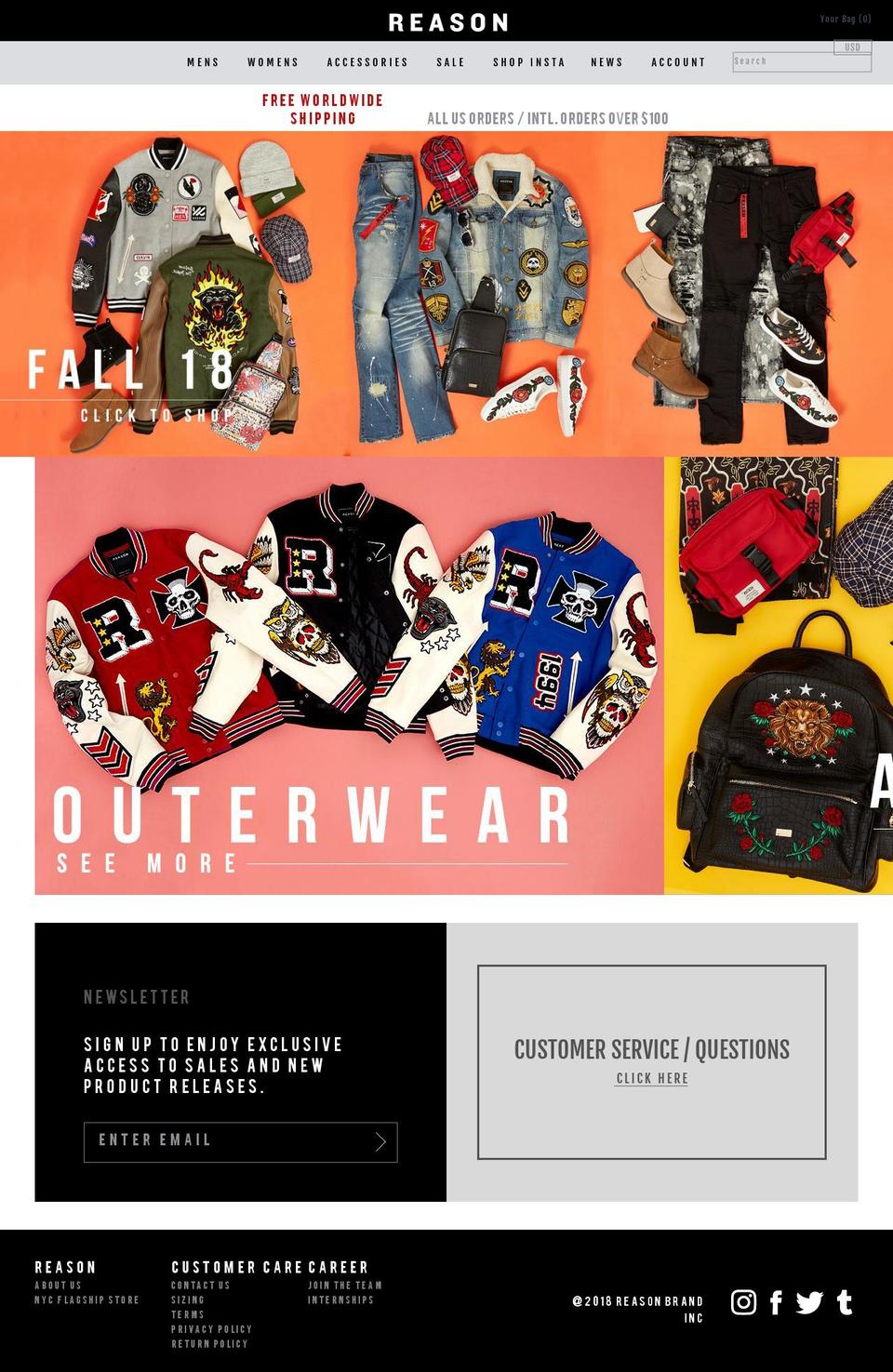 reasonnyc.com — Shopify storefront screenshot