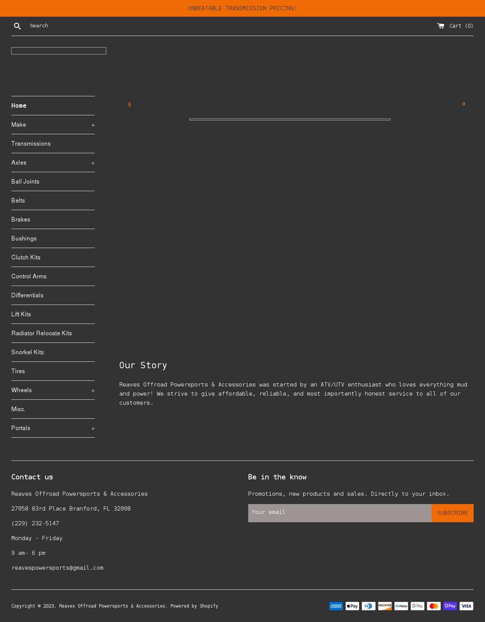 reavespowersports.com shopify website screenshot