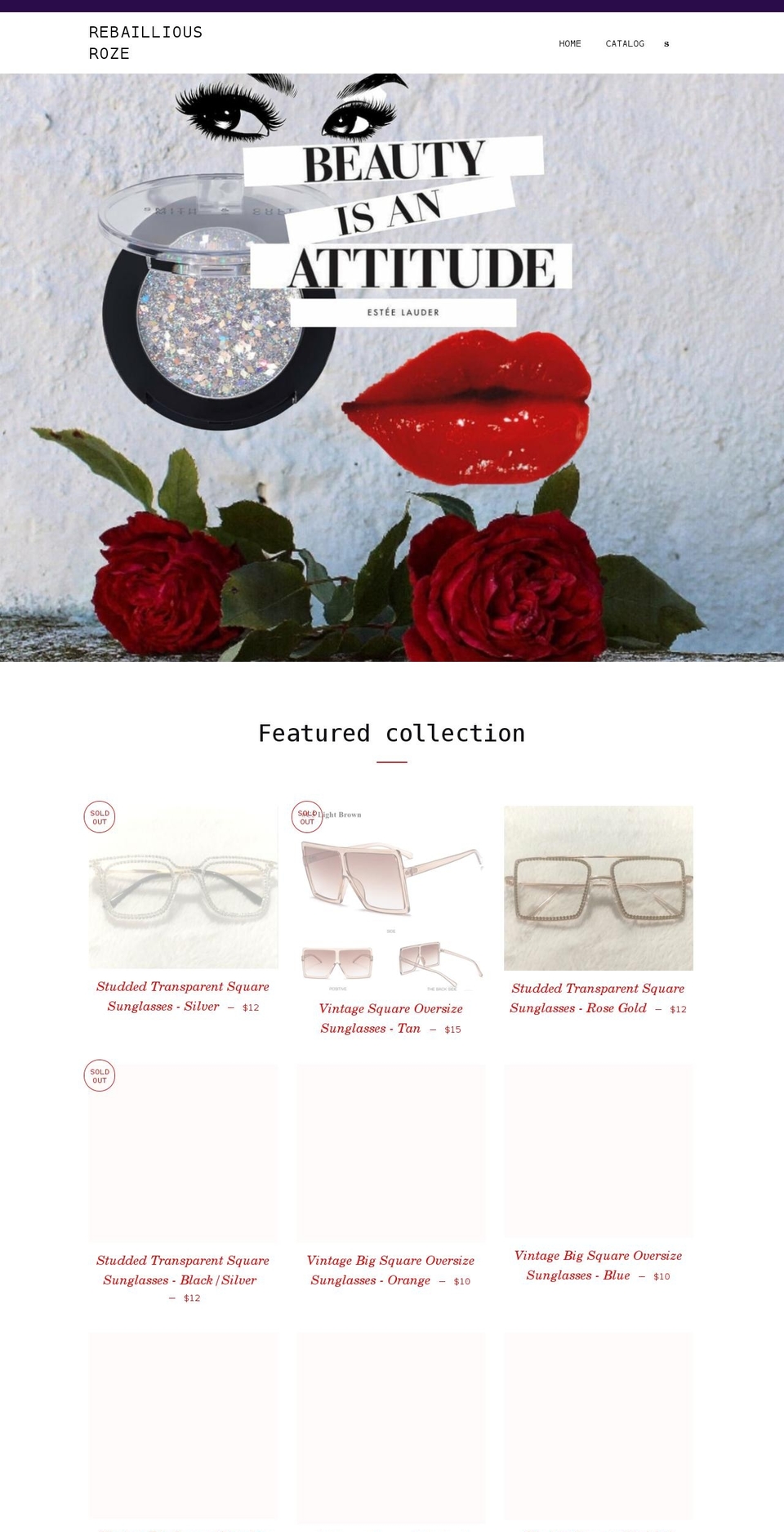 rebailliousroze.com shopify website screenshot