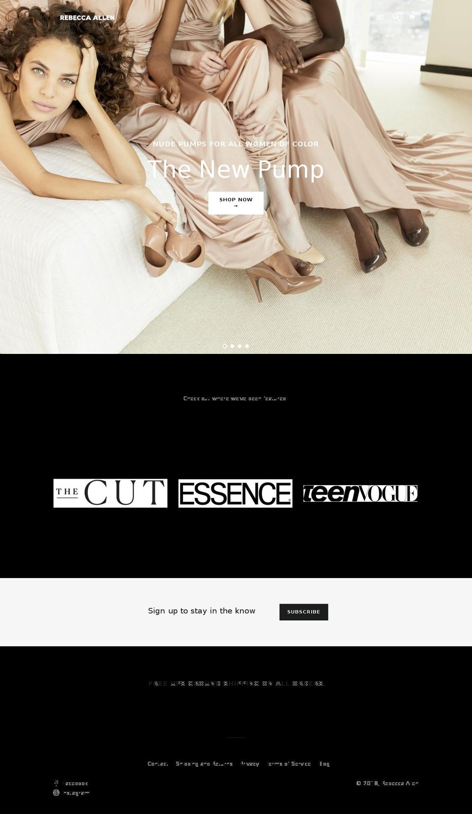 rebecca-allen.com — Shopify storefront screenshot