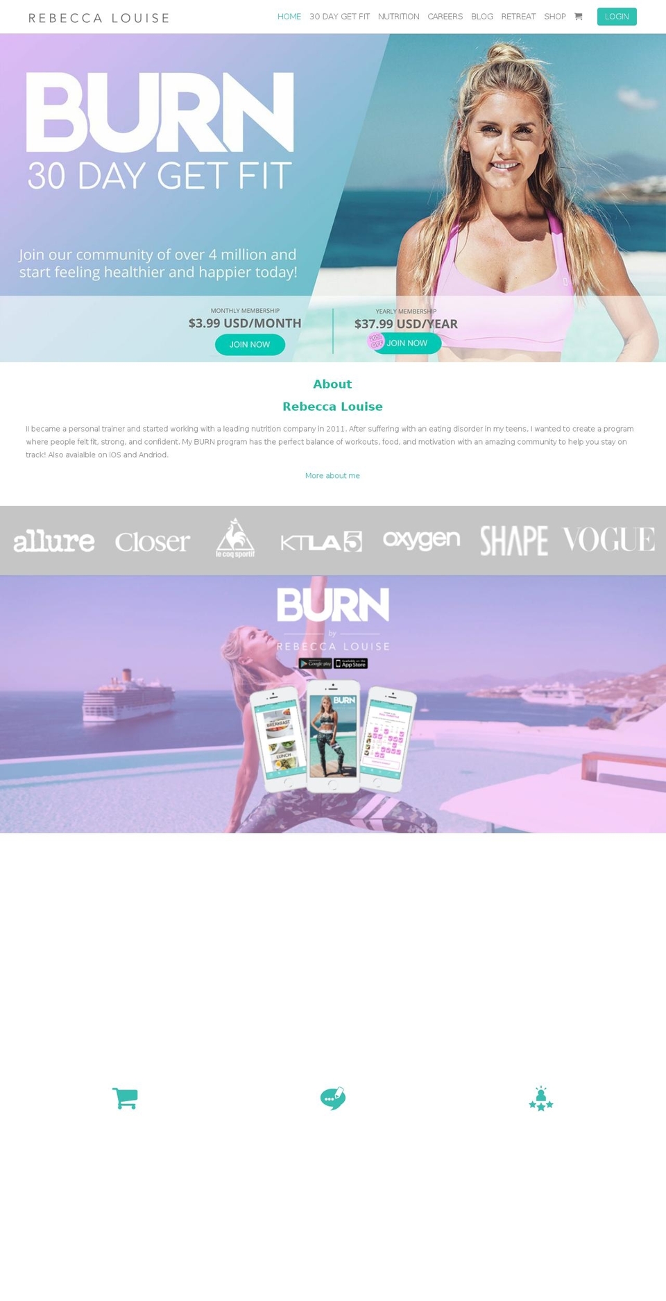 rebecca-louise.com shopify website screenshot