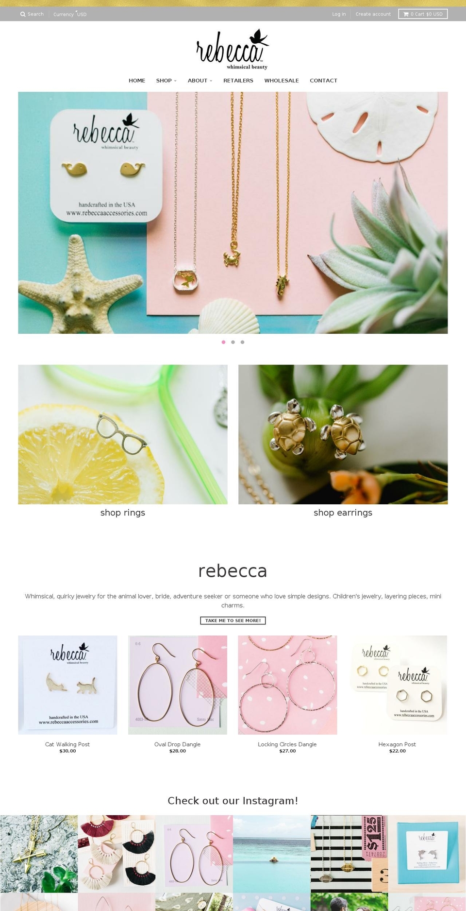 Rebecca Accessories x Ecart Shopify theme site example rebeccaanneallen.com