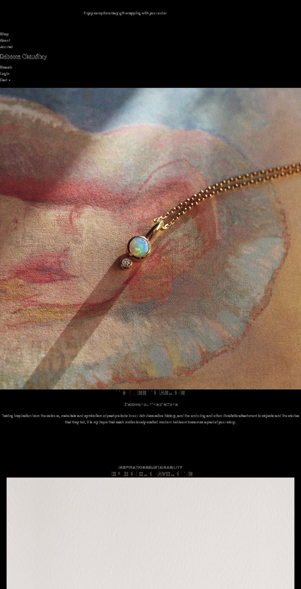 rebeccachaudhry.com shopify website screenshot