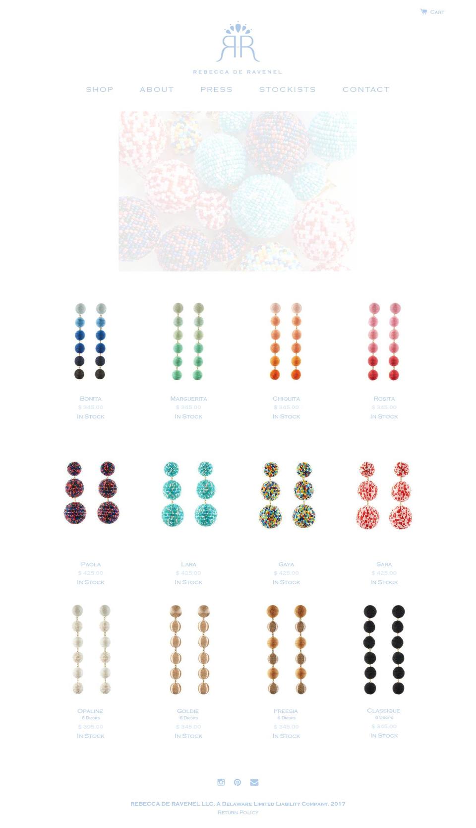 rebeccaderavenel.com shopify website screenshot