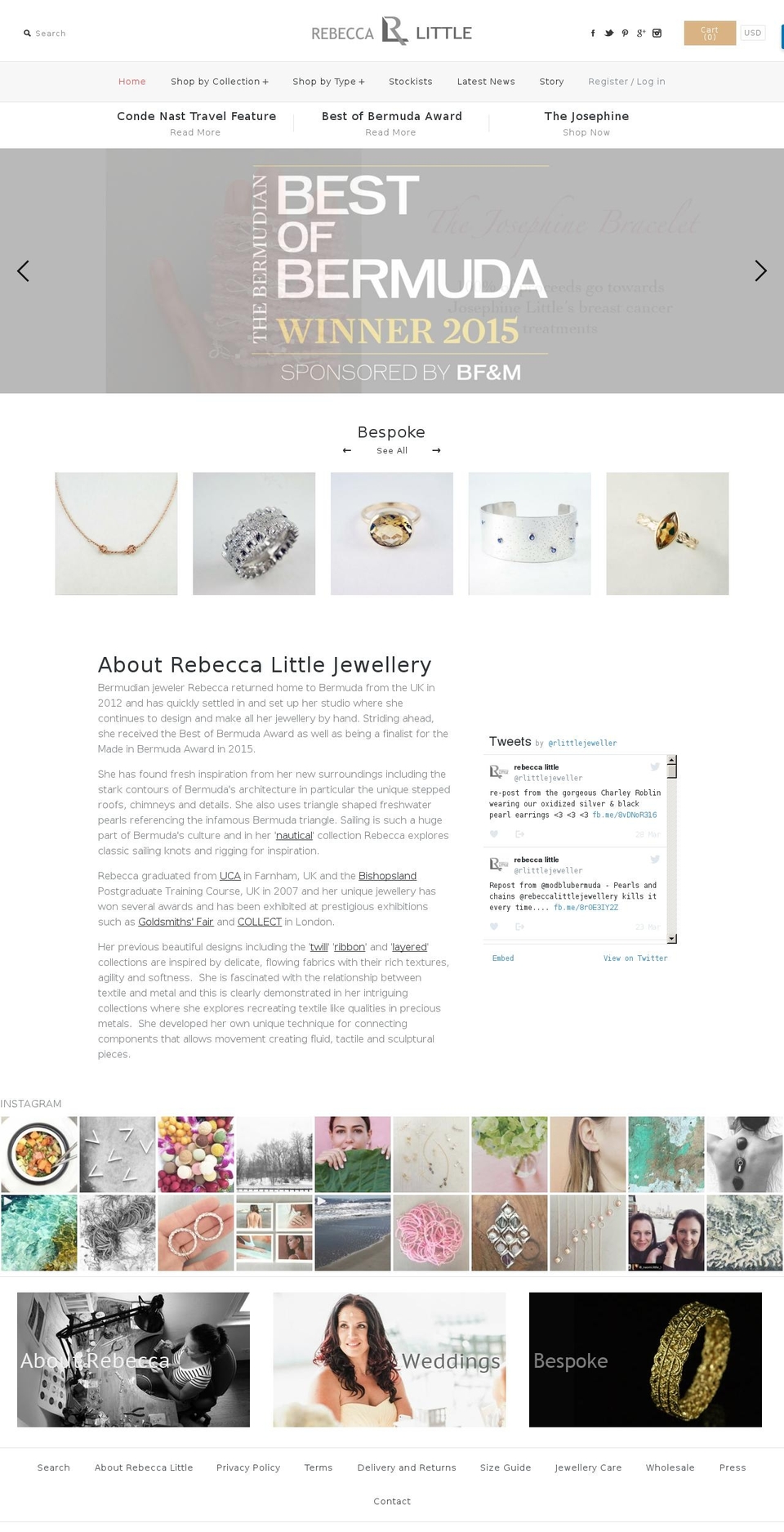 rebeccalittlejewellery.com shopify website screenshot