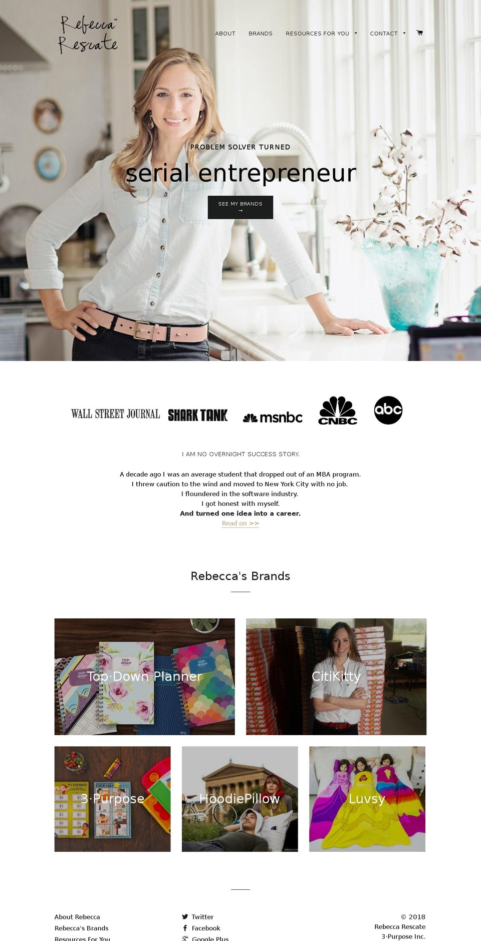 rebeccarescate.myshopify.com shopify website screenshot