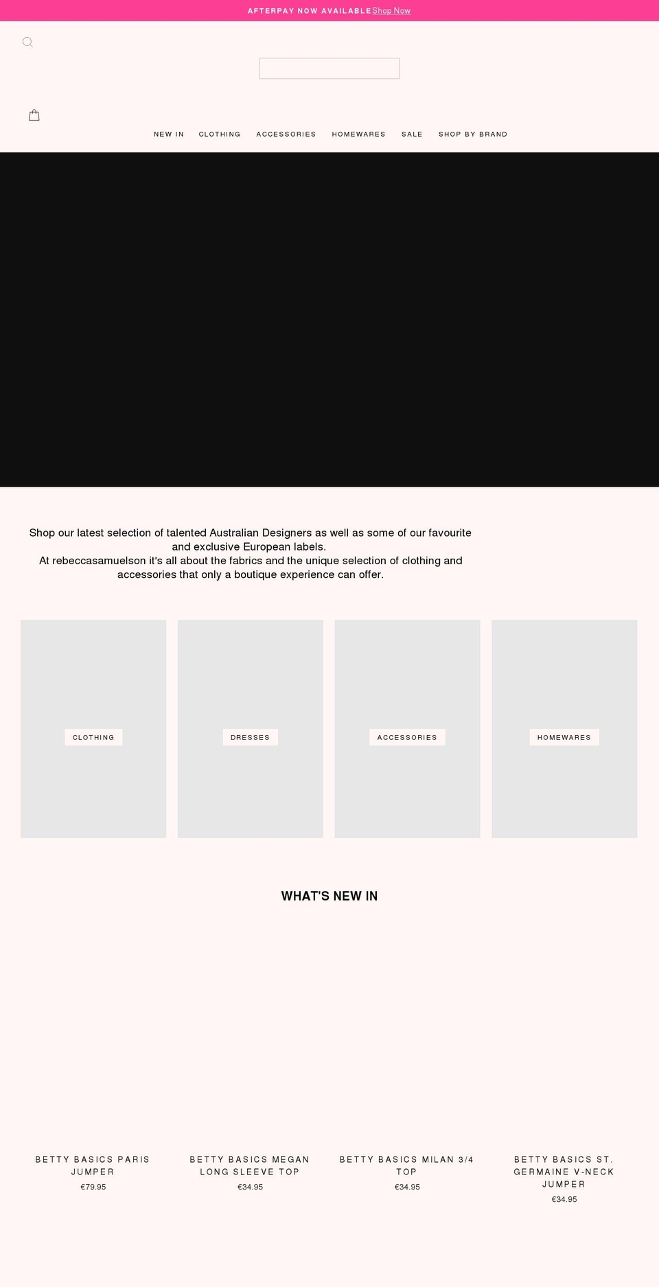 rebeccasamuelson.com shopify website screenshot