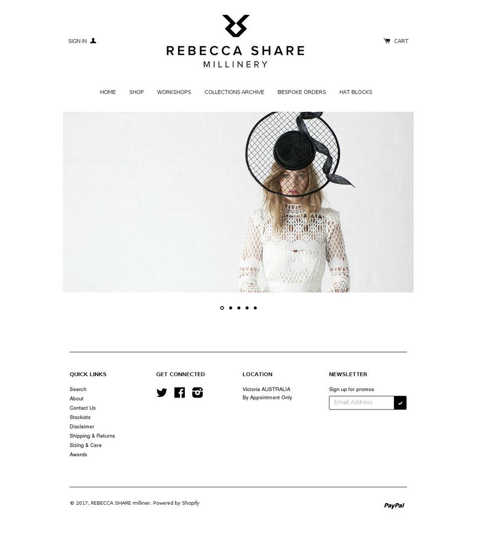 rebeccashare.com.au shopify website screenshot