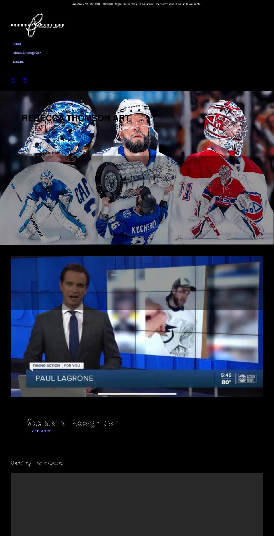 rebeccathomsonart.com shopify website screenshot