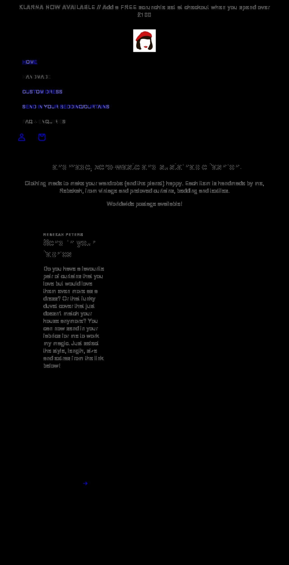 rebekahpeters.com shopify website screenshot