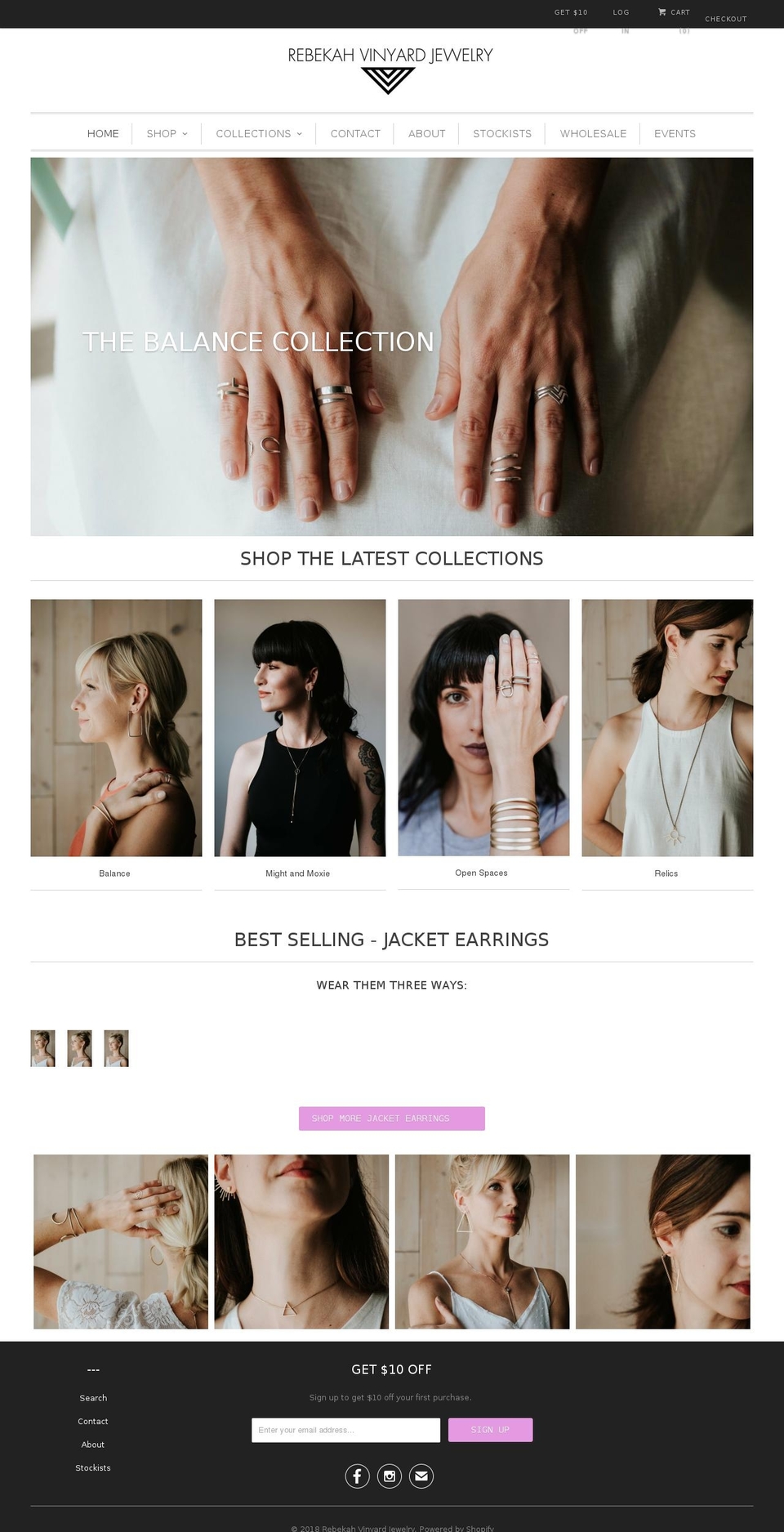 rebekahvinyard.com shopify website screenshot