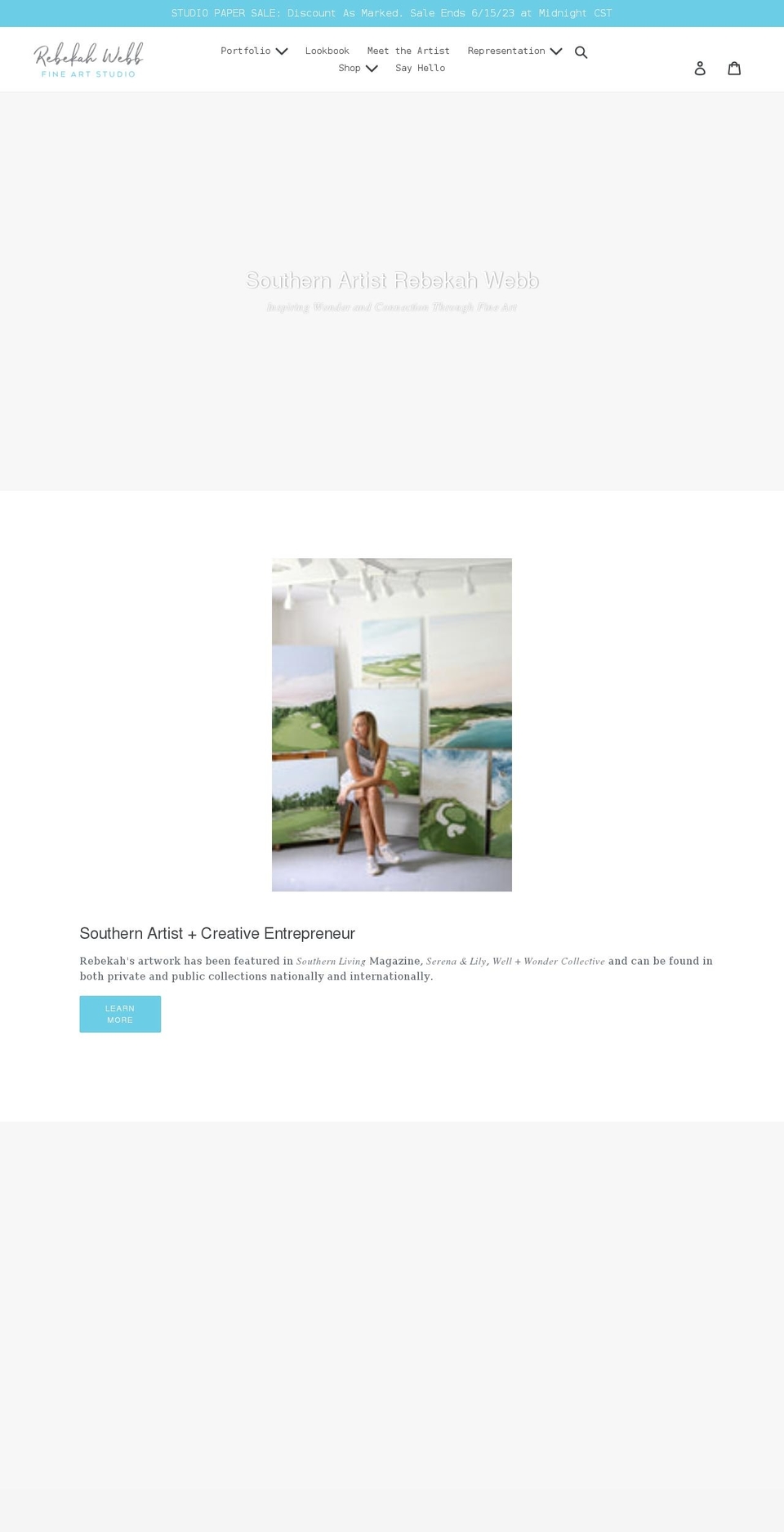 rebekahwebb.com shopify website screenshot