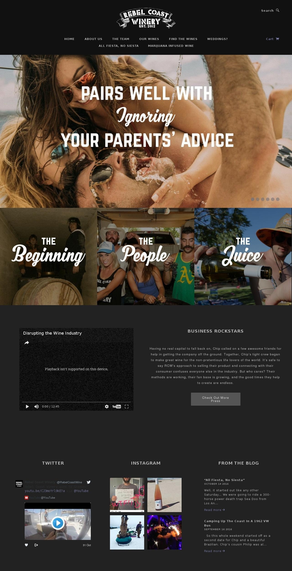 rebel-coastwinery.com shopify website screenshot