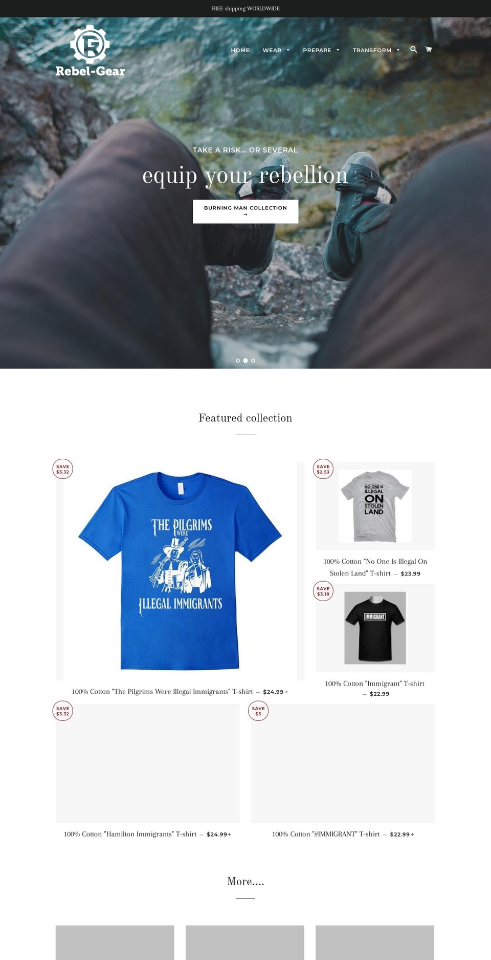 rebel-gear.com — Shopify storefront screenshot