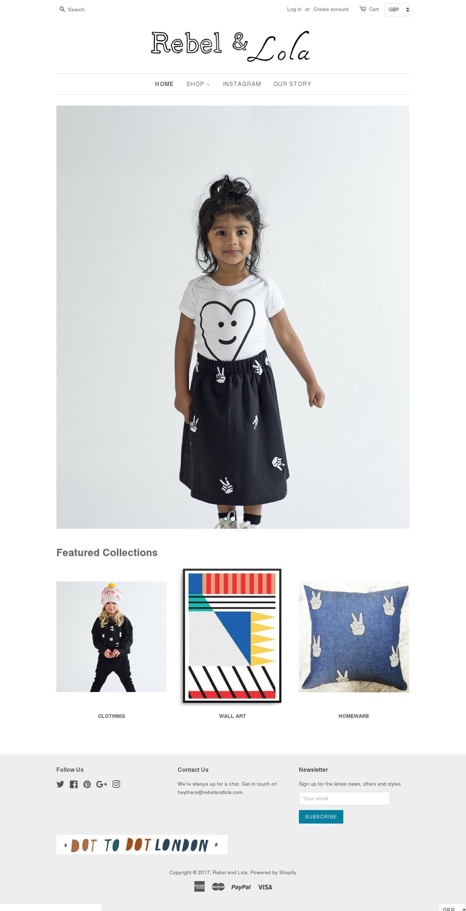 rebelandlola.com shopify website screenshot