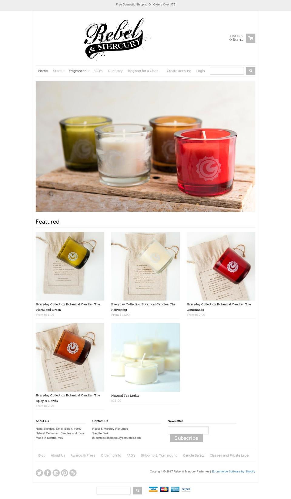 rebelandmercury.com shopify website screenshot