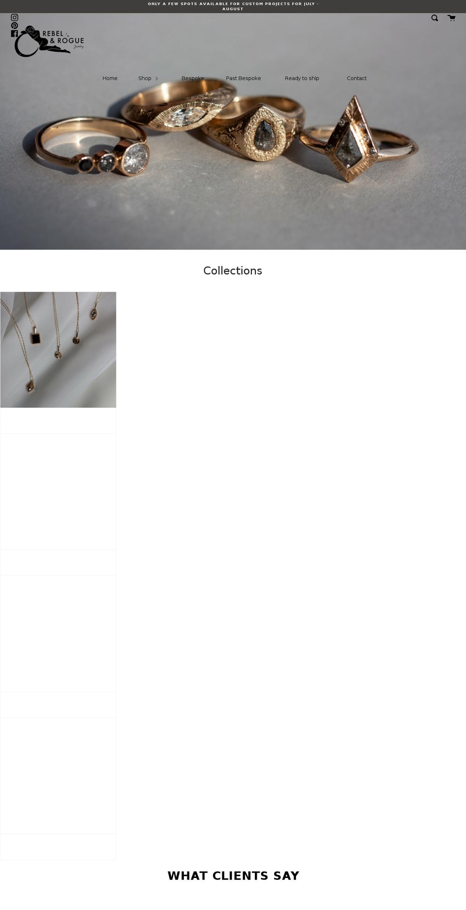 rebelandroguejewelry.com shopify website screenshot