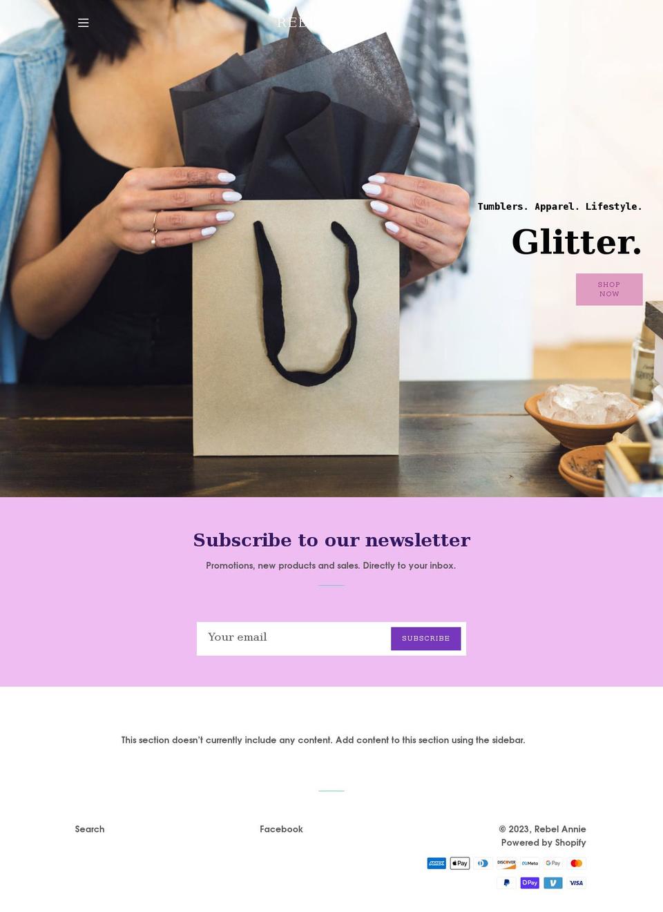 rebelannie.com shopify website screenshot