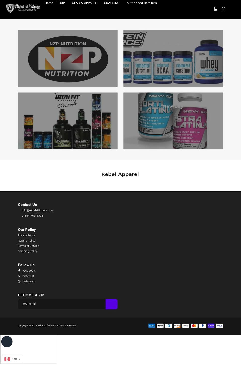 Chris TDL Theme Shopify theme site example rebelatfitness.com