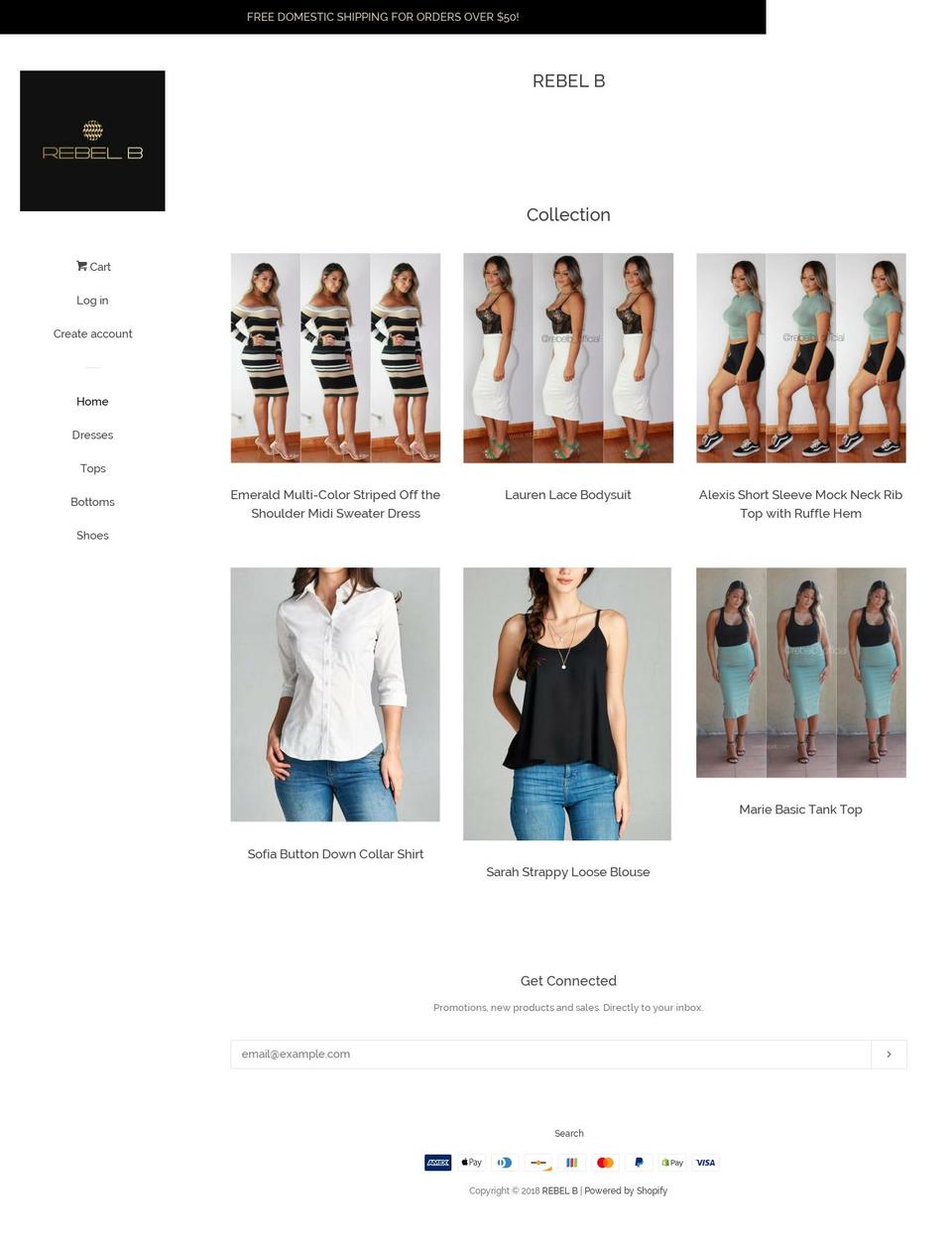 rebelb.com shopify website screenshot