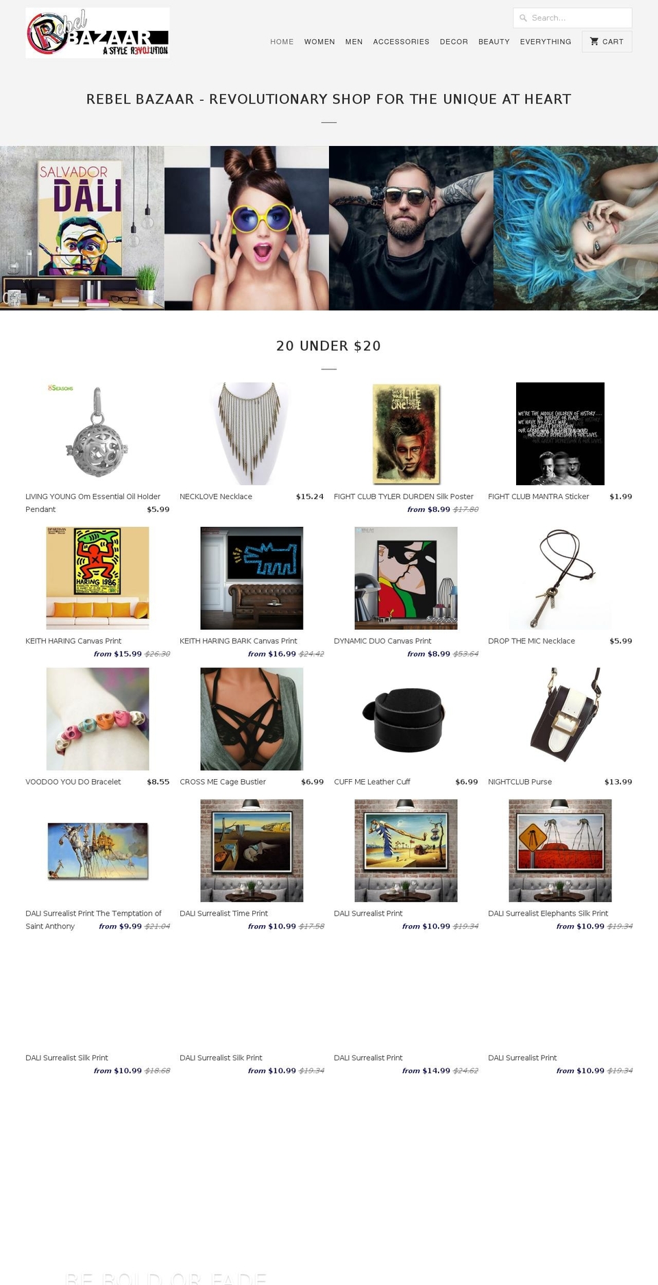 rebelbazaar.com shopify website screenshot