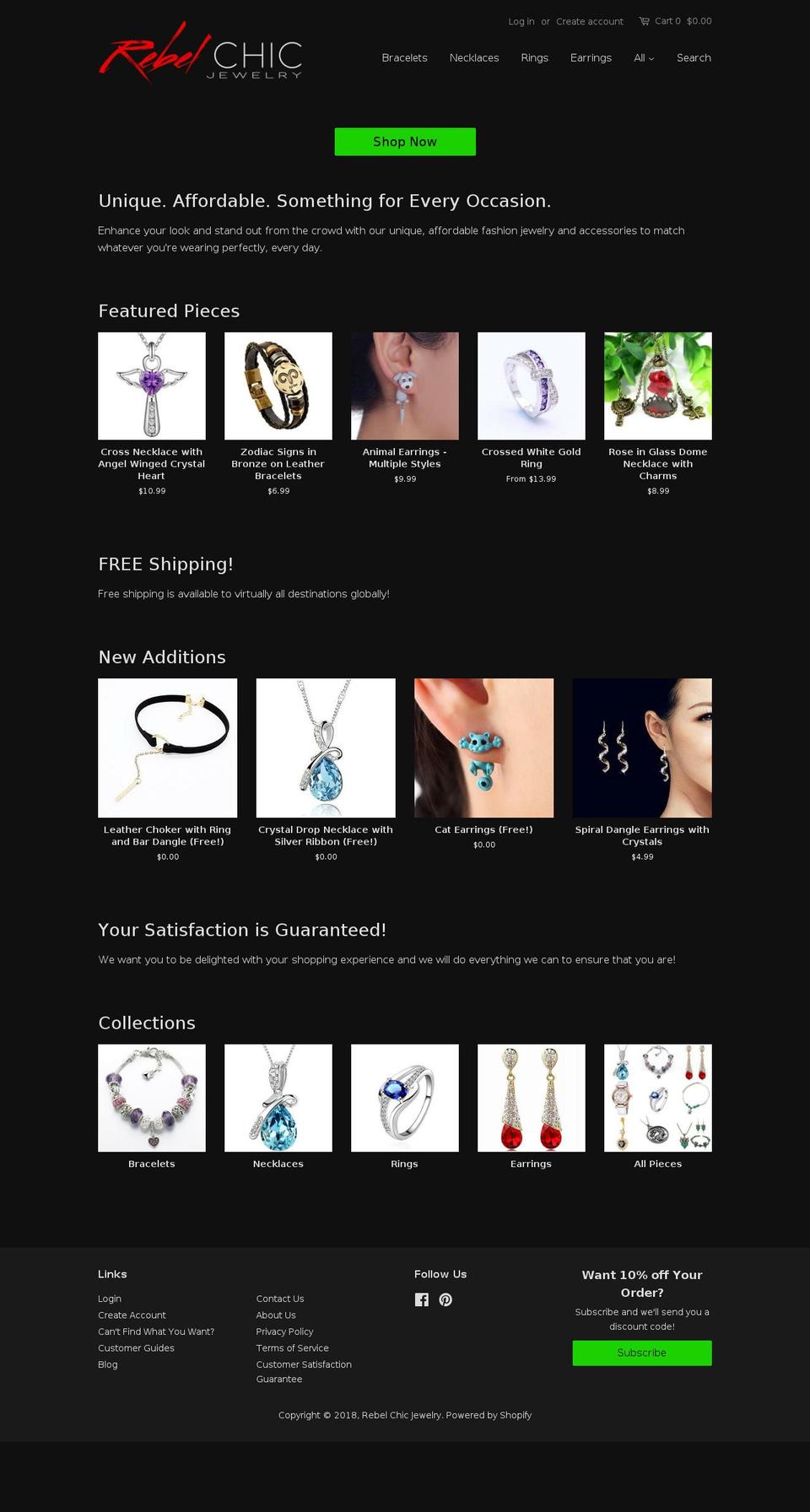 rebelchicjewelry.com — Shopify storefront screenshot